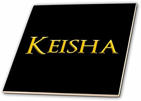 3drose keisha nome de senhora popular na América. Amarelo em charme preto - telhas