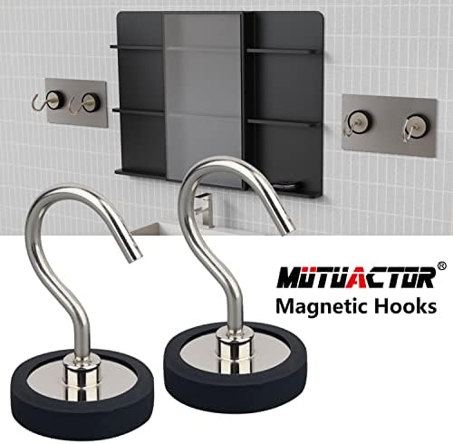 Mutuactor 4Packs Ganchos magnéticos poderosos para armário de armazenamento, driver de perfuração, pegboard, caixa de ferramentas, equipamentos de garagem