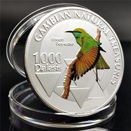 Birds coloridos animais selvagens Animais colecionáveis ​​Definir África Gâmbia Coins naturais presentes