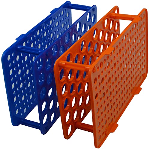 2pcs 50 rack de tubo de centrífuga bem para 10 ml/15 ml de laboratório científico portador de tubo de tubo plástico destacável Rack de teste de teste de teste laranja/azul