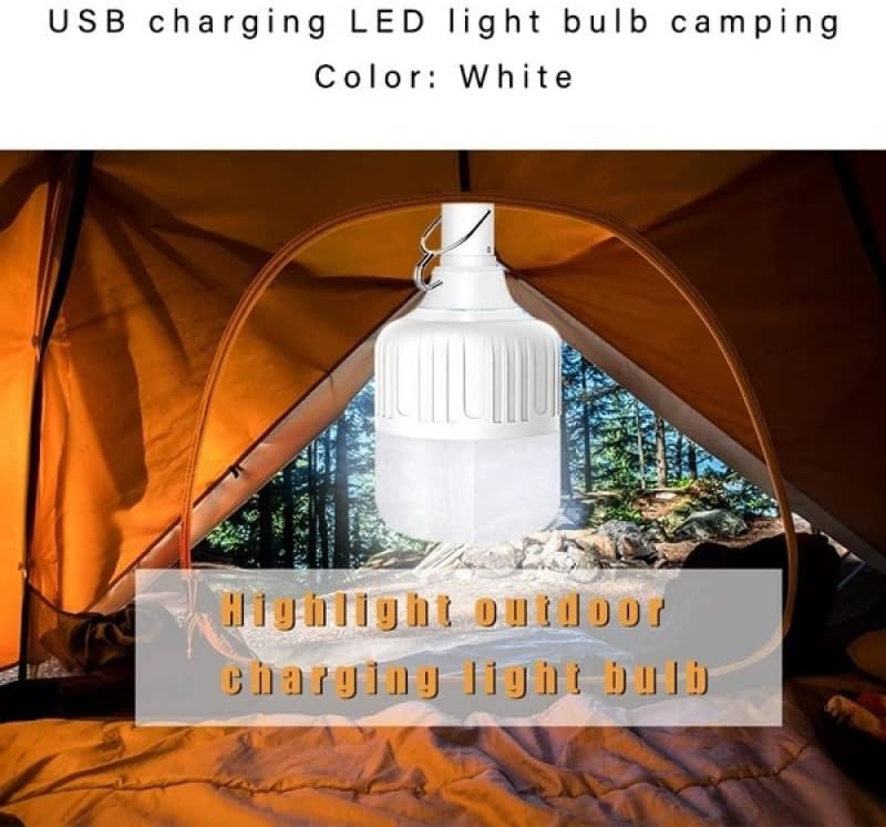 Luz portátil USB LED bulbo recarregável Lâmpada Night Market Carregando acampamento pendurado tenda leve de tenda
