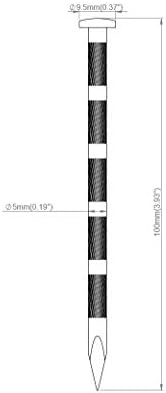 5x100 mm - pregos de aço carbono de alto carbono endurecidos de 3,9 polegadas para alvenaria e placas de metal banhadas a zinco
