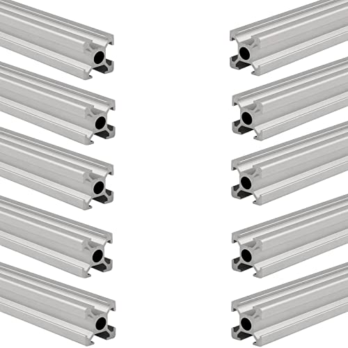 MSSOOMM 10 PACK 1515 Comprimento do perfil de extrusão de alumínio 25,98 polegadas / 660mm prata, 15 x 15mm 15 séries T tipo T-slot t-slot European Standard Extrusions Perfis Linear Linear Guide Frame para CNC