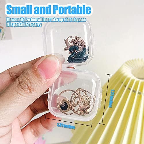 Caixa de jóias da Yimike Mini Clear, 16pcs Pedros de armazenamento de plástico de plástico pequenos recipientes de caixas transparentes,