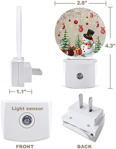Luz de Natal para crianças, adultos, meninos, meninas, criança, viveiro de bebês, banheiro, quarto de quarto higiênico vaso sanitário portátil plug in Wall Night Light Automatic Sensor Burlap Snowman Snowy Tree Socks