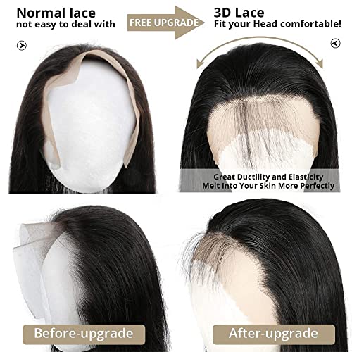 Docrito Lace reta Perucas frontais Hair Human HD Lace peruca pré -arrancada 150% Densidade Human Helf Wigs para mulheres negras 13x6 Parte da Virgem Brasileira de Cabelo com Cabelo