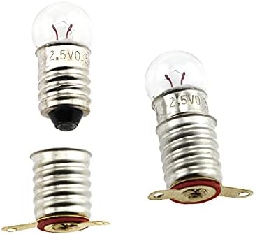E-Out destacado 10 PCs E10 2,5V/0,3A Base de parafuso miniatura Lâmpadas e10 Mini lâmpada para experimentos elétricos físicos