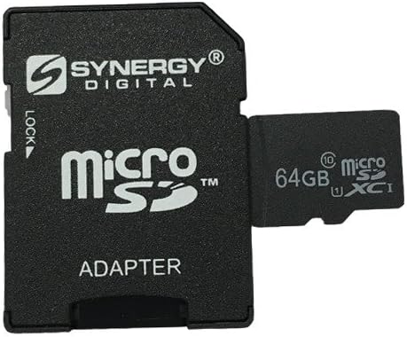 Cartão de memória de câmera digital Synergy Digital, compatível com a câmera de vídeo Sony HDR-CX405, 64 GB Micro SD Card de memória digital seguro