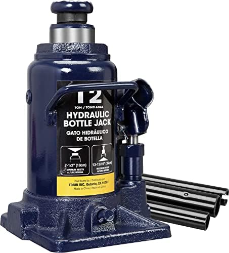 Big Red 12 Ton Torin Hydraulic Bottle Jack para reparo automático e elevador de casa, azul, AT91207UR