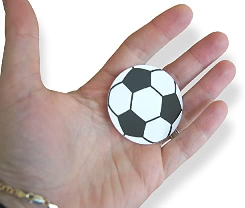 ROVA Merk Soccer Sports Sports Ball Vinil Adesivos - Decalques individuais redondos de 2 ”para laptop, garrafa de água, telefone, favores de festa e decoração - Aderes para limpar superfícies à prova d'água e reposicionável