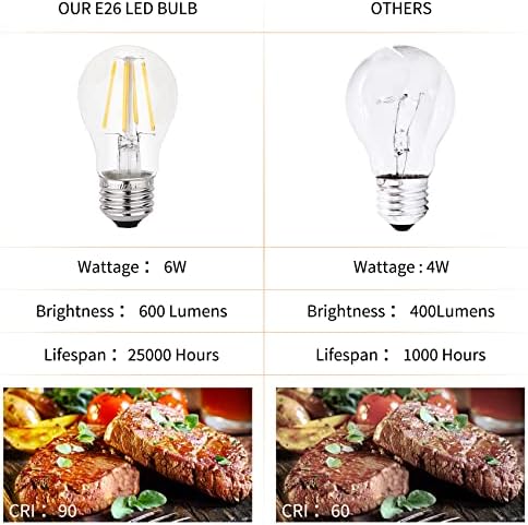 Bulbos de lâmpadas Edison vintage Bulbos LED 12 pacote, equivalente a 60W, base E26, lâmpadas edison vintage 2700k
