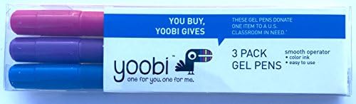 Yoobi Operador suave Cenas de gel coloridas variadas, 3 pacote - tinta colorida