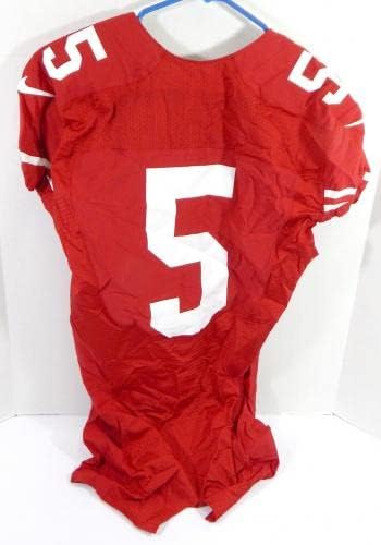 2012 San Francisco 49ers 5 Jogo emitido Red Jersey 42 DP35622 - Jerseys de jogo NFL não assinado usada