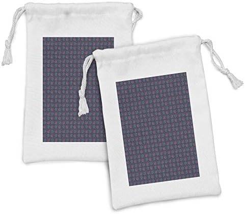 Conjunto de bolsas de tecido abstrato de Ambesonne de 2, linhas de esboço contemporâneas celestes, pequenos saco