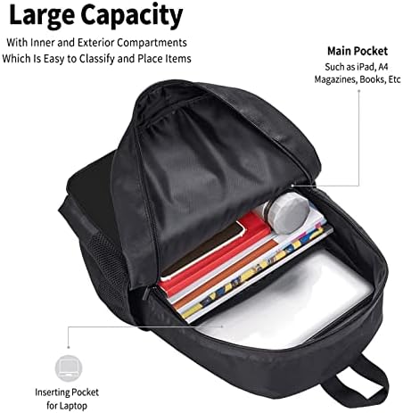 OIPMKNVU 3D Mochila impressa, laptop de viagem multifuncional Backpack, bolsa de mochila empresarial, stap de tira de ombro ajustável