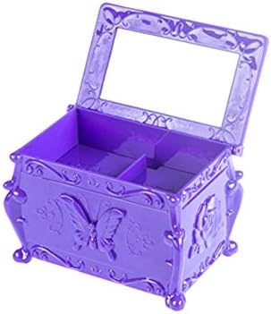 Caixa de armazenamento de camada dupla xjjzs com algodão espelhado, cosméticos de mesa, jóias, colar, caixa de armazenamento de diversão, caixa de armazenamento de mesa