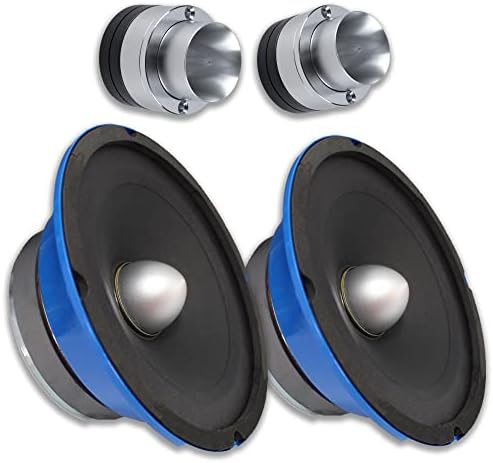 American Bass Car Audio 2x 6,5 alto-falantes de médio porte com bala de 300 watts 8 ohm sq-6b e 2x titânio tweeters sq-05t