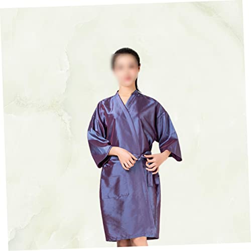 Robes doiTool Robate Tingindo cliente Proteção protetora roxa Avental Vestidos de roupa de dormir vestidos de barbeiro vestido