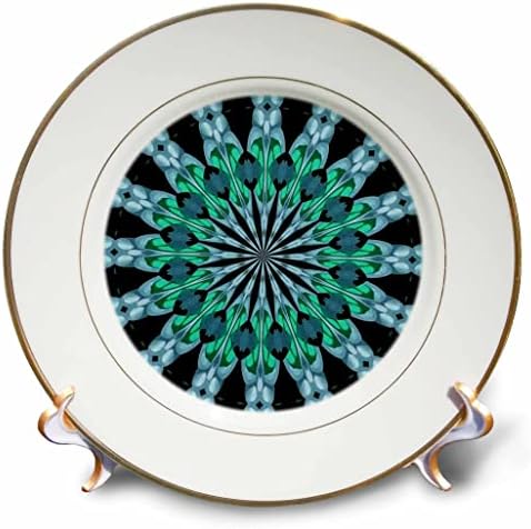 3drose geométrico Mandala padrão em tons azuis e verdes - placas
