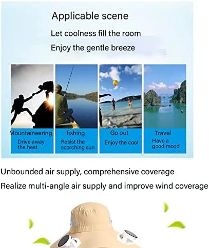 Capéu solar de fã de canto solar Proteção solar com refrigeração de chapéu de pesca de fãs para o ar livre de viagens esportivas acampando
