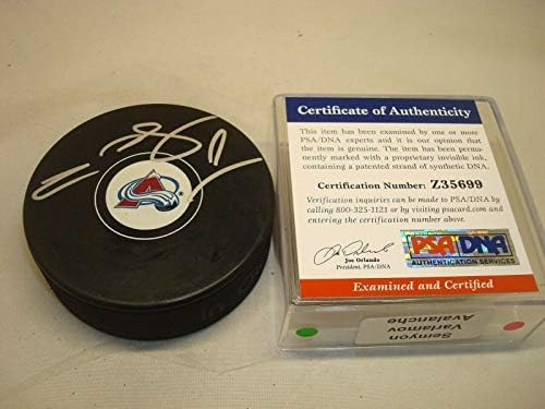 Semyon Varlamov assinou o Colorado Avalanche Hockey Puck PSA/DNA CoA 1E - Pucks Autografados NHL