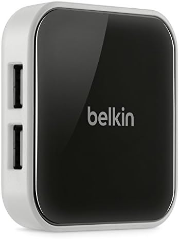 Belkin 4 -Porta USB Hub - Estação de docking USB de desktop Powered - Adaptador USB suporta USB A, USB 2.0 e USB 1.1 - Hub de carregamento USB - Splitter USB para unidades USB, teclados e ratos - hub USB alimentado