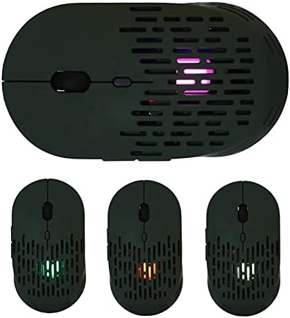 Mouse de jogos sem fio Ashata, 2,4 GHz com mini receptor USB, ajuste de marchas de 1600 dpi 3, luz de fundo RGB, fotoelétrica,