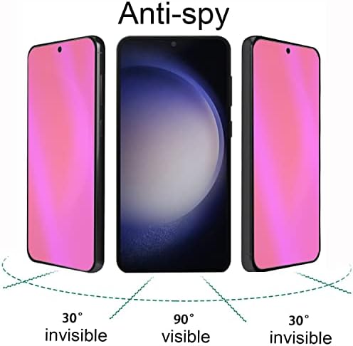 BWEDXEZ 2 Pacote anti-azul vidro temperado de privacidade para Samsung Galaxy S23 / Galaxy S22 Mirror Anti-Spy Protetor de tela Gradiente eletroplinado de gradiente colorido Desbloqueio de dedo 6,1 polegadas