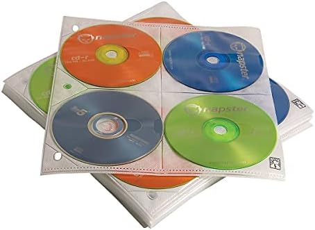 Lógica de estojo de escritório lógica CDP200 Mangas de armazenamento de CD de dois lados para aglutinante de anel, 25/pacote