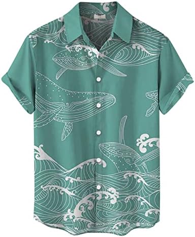 Camiseta masculina camiseta de manga curta camisa de pesca camisa para homens peixes tamis de botão Button camisa floral havaiana