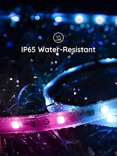 Luzes de tira de LED ao ar livre à prova d'água Govee, 32,8 pés IP65 Smart Lights com App Control Bundle