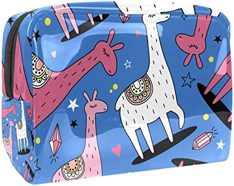 Saco de higiene pessoal Kit DOPP pendurado para homens Saco de barbear resistente à água para viajar, desenho animado alpaca adorável animal rosa
