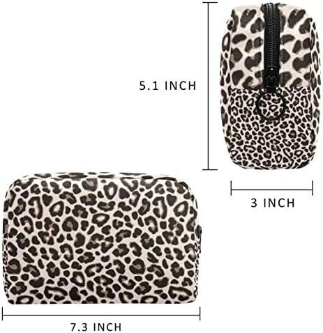 Tbouobt Gifts for Men Mulheres Bolsas de maquiagem bolsa de higiene pessoal Pequenos sacos cosméticos, impressão de leopardo cinza moderno retrô