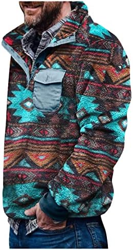 Camisolas e pulôveres masculinos, pólo, suéteres astecas vintage no topo da camisa de suéteres quentes confortáveis