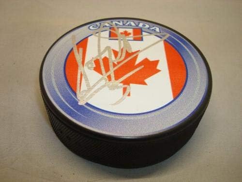 Denis Potvin assinou a equipe Canadá Hóquei Puck autografou Beckett Bas Coa 1A - Pucks autografados da NHL