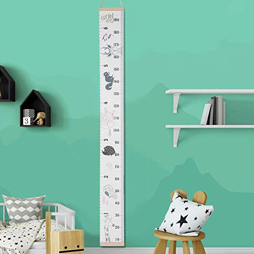 Adesivo de parede fofo, adesivos de gabar de crescimento de medição de altura para crianças, para crianças garotos quarto de jogo