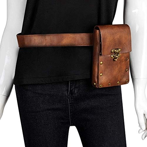 Saco de moda steampunk saco de cintura de fã de pacote de couro gótico bolsa gótica bolsa de celular bolsista do coldre de viagens da carteira de viagem Festival Festival Party adereços para mulheres homens