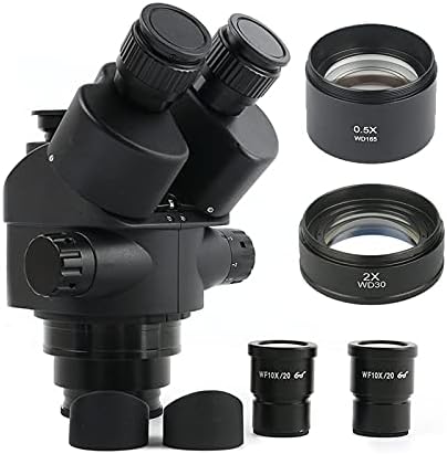 IRANJ Microscópio preto 3,5x 90x 7x-45x Microscópio trinocular focal simul-focal 0,5x 2,0x Lente auxiliar+ Zoom Estéreo