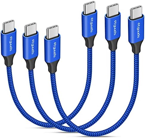 Etguuds [1ft, 3-pacote USB C a USB C 60W, tipo C Tipo C para Cordão de carregamento rápido Tipo Compatível com Samsung
