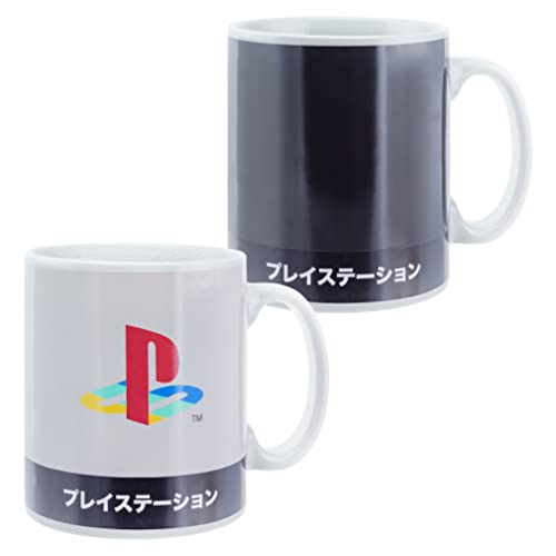 Paladone PlayStation Heritage XL Calor Mudar Caneca de Café, 550ml, Caneca de Cerâmica de Mudança de Cor