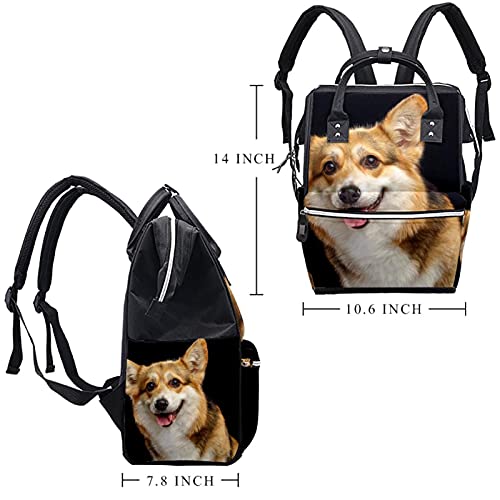 Adorável Corgi Dog Frelaper Sacos Backpack Mummy Backpack de grande capacidade Bolsa de enfermagem Bolsa de viagem para