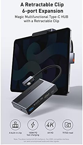 NIZYH USB TIPO C Hub para 4K HD TF SD CARD CLIP RETRÁVEL CLIP USB C 3.0 Splitter da estação de doca do adaptador