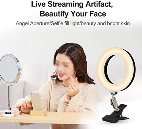LhllHl LED Dimmable LED Selfie Ring Light com suporte USB Selfie Light Ring Lamp Photography RingLum para laptop para computador