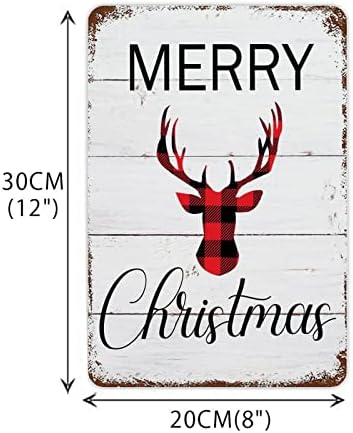 Feliz Natal Elk Tin Sign Red e preto manta de metal manta Mantel Mantel Centerpieces Decor Decoração do estilo de Natal