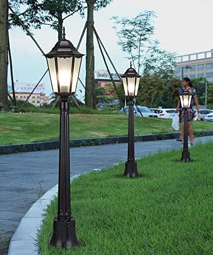 GJCQZQ Pathway Lights Antique Antigo Lâmpada de Lanterna de Vidro de Vidro Antigo Europeu Victoria Retro Villa Jardim