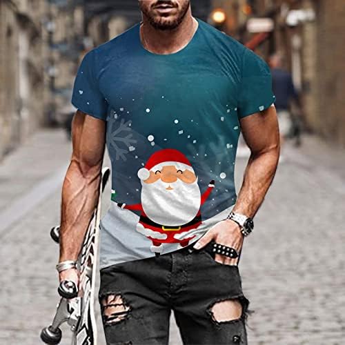 Soldado masculino de Natal de Wocachi Camisetas curtas Músculos Slim Fit Party Designer Tops Xmas Graphic Funny Sports Tees