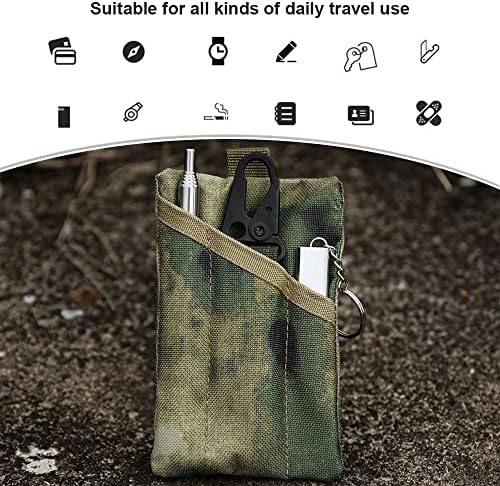 Camuflagem imprimir zíper bolsa bolsa pequena saco de ferramentas com zíper de grande capacidade pacote de cintura multiuso para ferramentas de reparo cartões de chaves