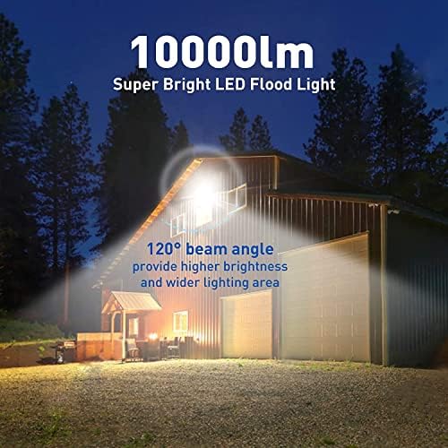 Starfishhome 4 pacote 150W Luz de inundação LED ao ar livre, luz de trabalho LED de 15500lm com plugue dos EUA, 5000k Daylight
