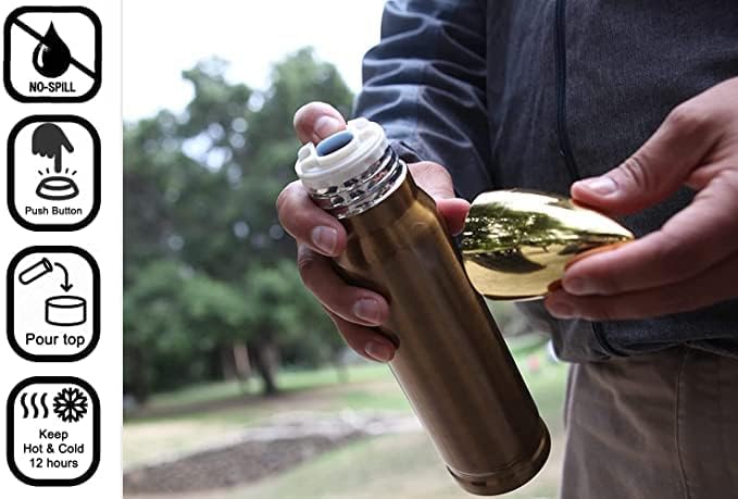 Fittec Thermos Bottle -aço imóvel Bullet Bullet Thermons -Double Double Welled Vacuum Isoled Flash -Outdoor Travel -Provo de vazamento e peso leve)