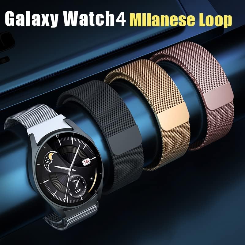 Bandas milanesas para Samsung Galaxy Watch 4/5 Band 40mm 44mm/Classic 46mm 42mm Mulheres/homens, alça de loop magnético